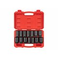 Tekton 1/2 Inch Drive Deep 6-Point and 12-Point Axle Nut Impact Socket Set with Case, 14-Piece (27-39 mm) SID92341